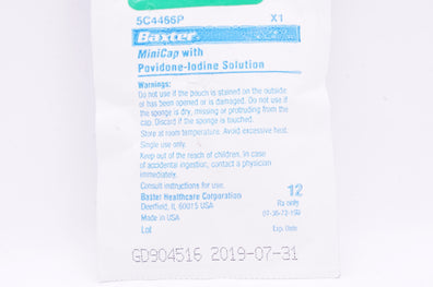 Baxter 5C4466P MiniCap with Povidone-Iodine Solution (x)